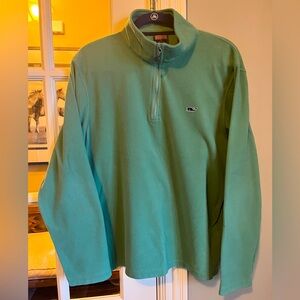 Vineyard Vines Men's Green 1/4 Zip-Up Sweater